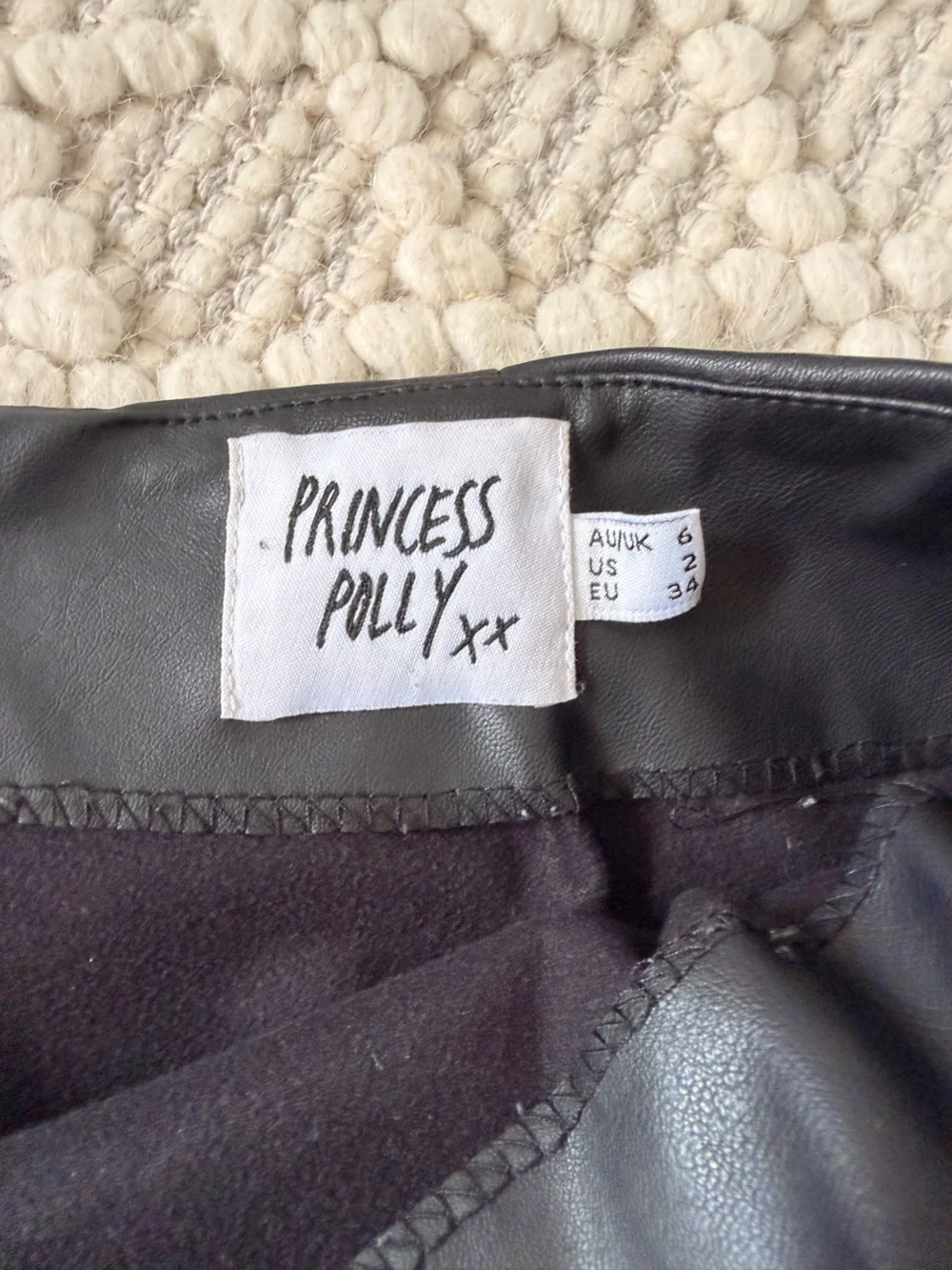Princess Polly Black Rizzo Faux Leather Skirt